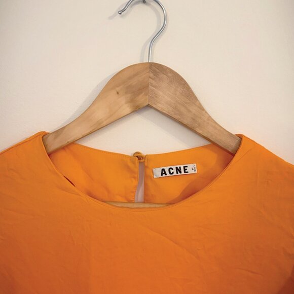ACNE Orange Puff Sleeve Blouse - Picture 5 of 16